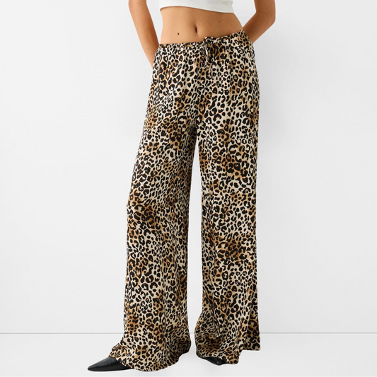 Lunoox™ Leopard Drawstring Wide Leg Pants