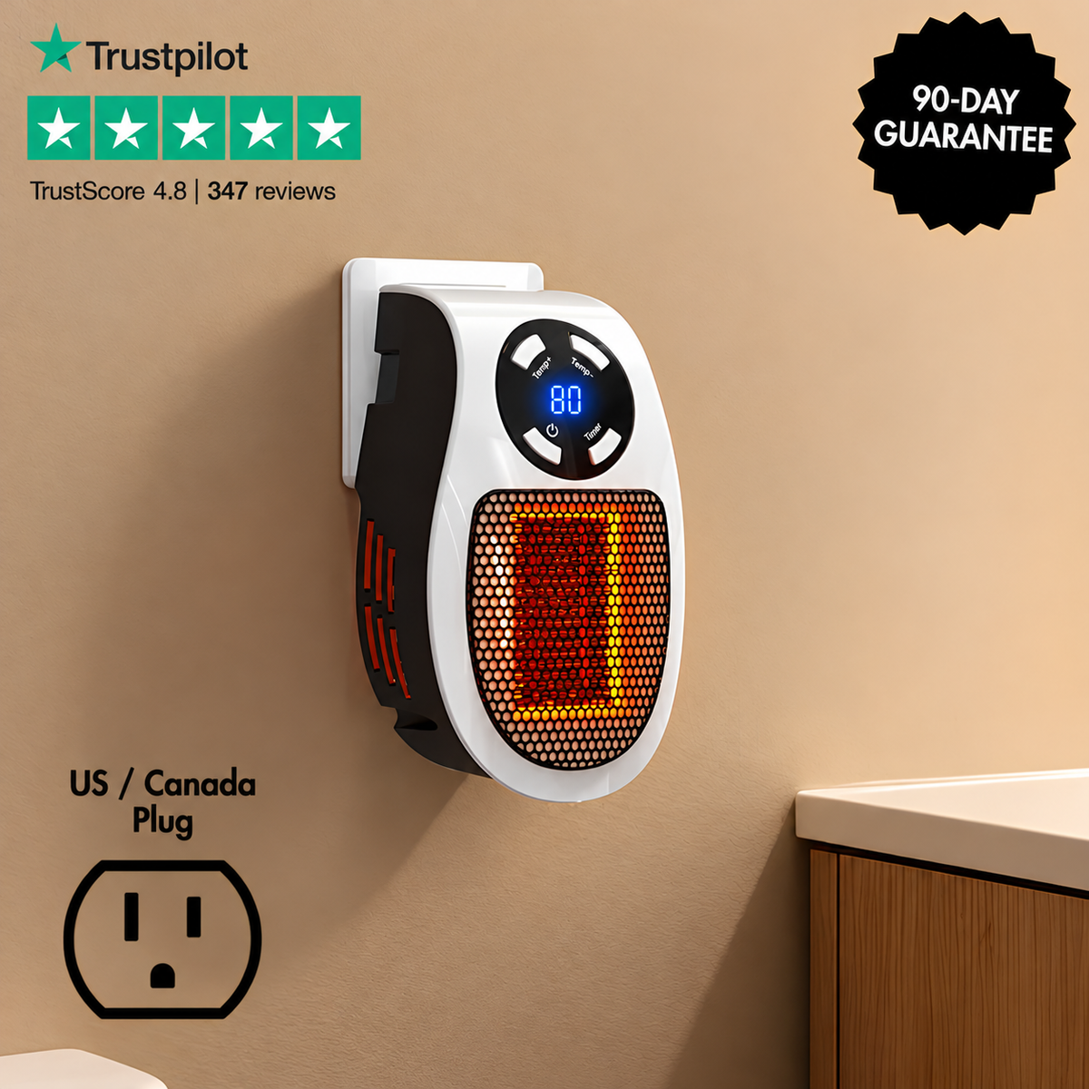 Lunoox™ Electric Plug-In Space Heater