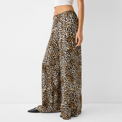 Lunoox™ Leopard Drawstring Wide Leg Pants